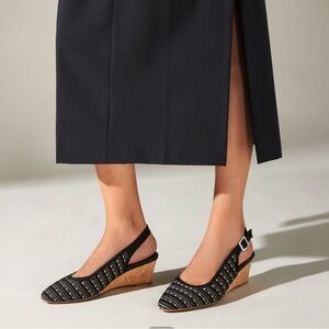 Elegant Black Wedge Sandals